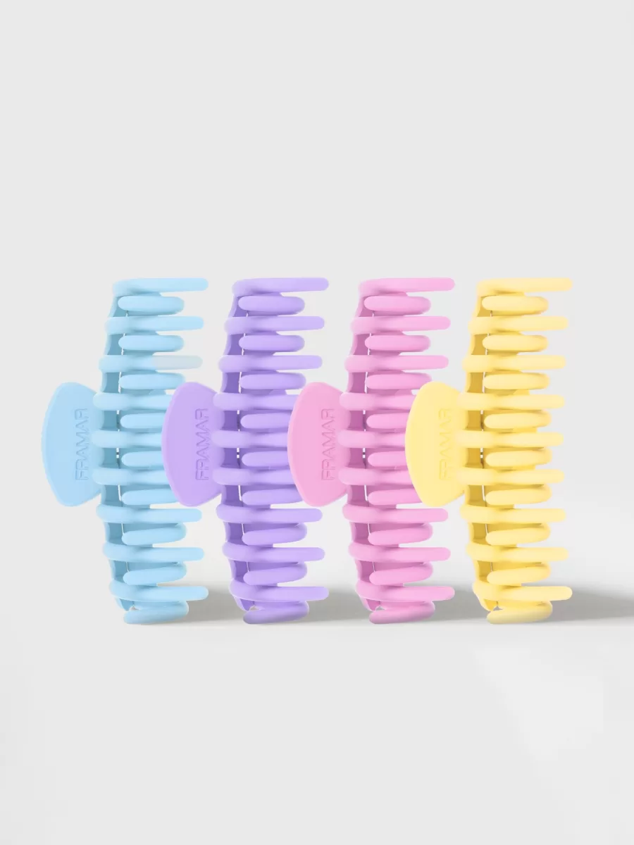 Заколки-крабы для волос Framar Claw Clips Pastel 4 шт
