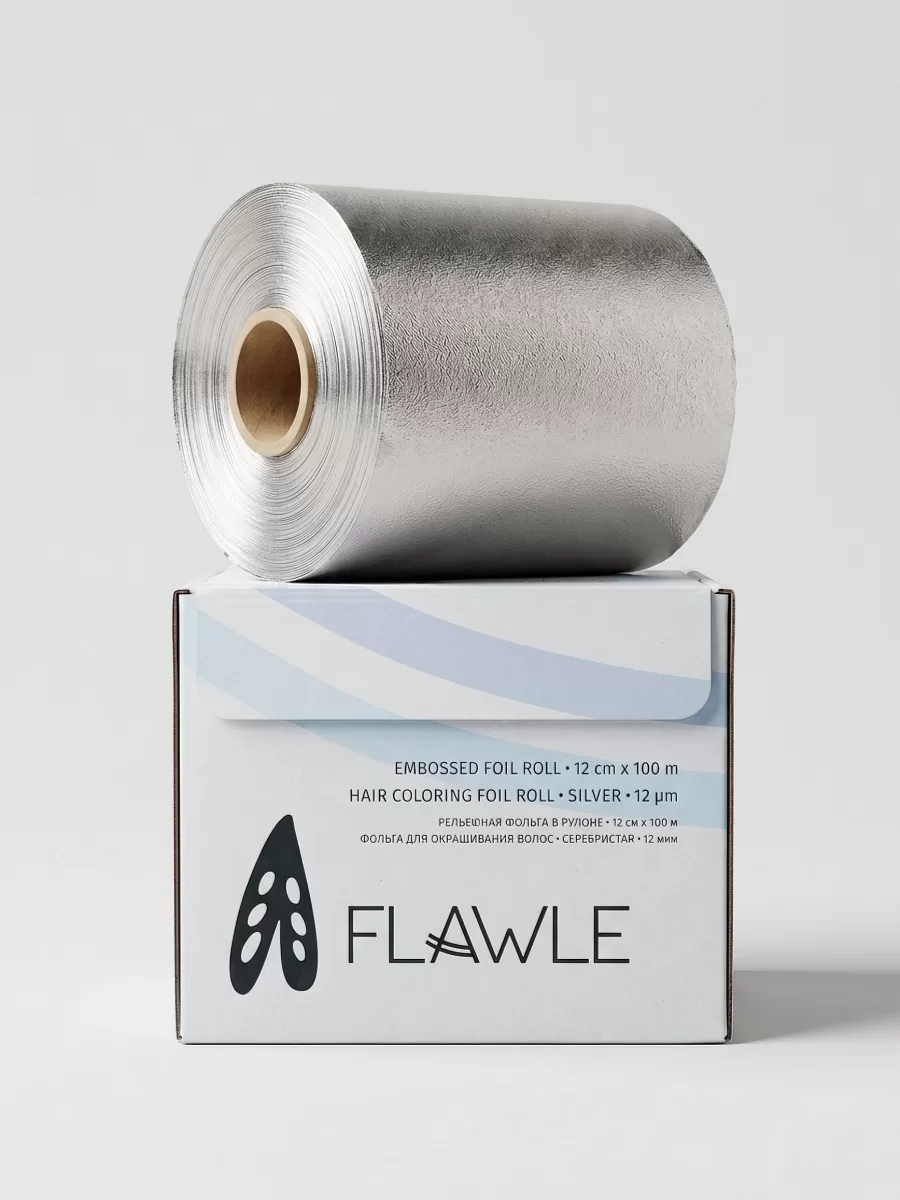 Тисненая фольга в рулоне Flawle 12 см х 100 м 12 мкм