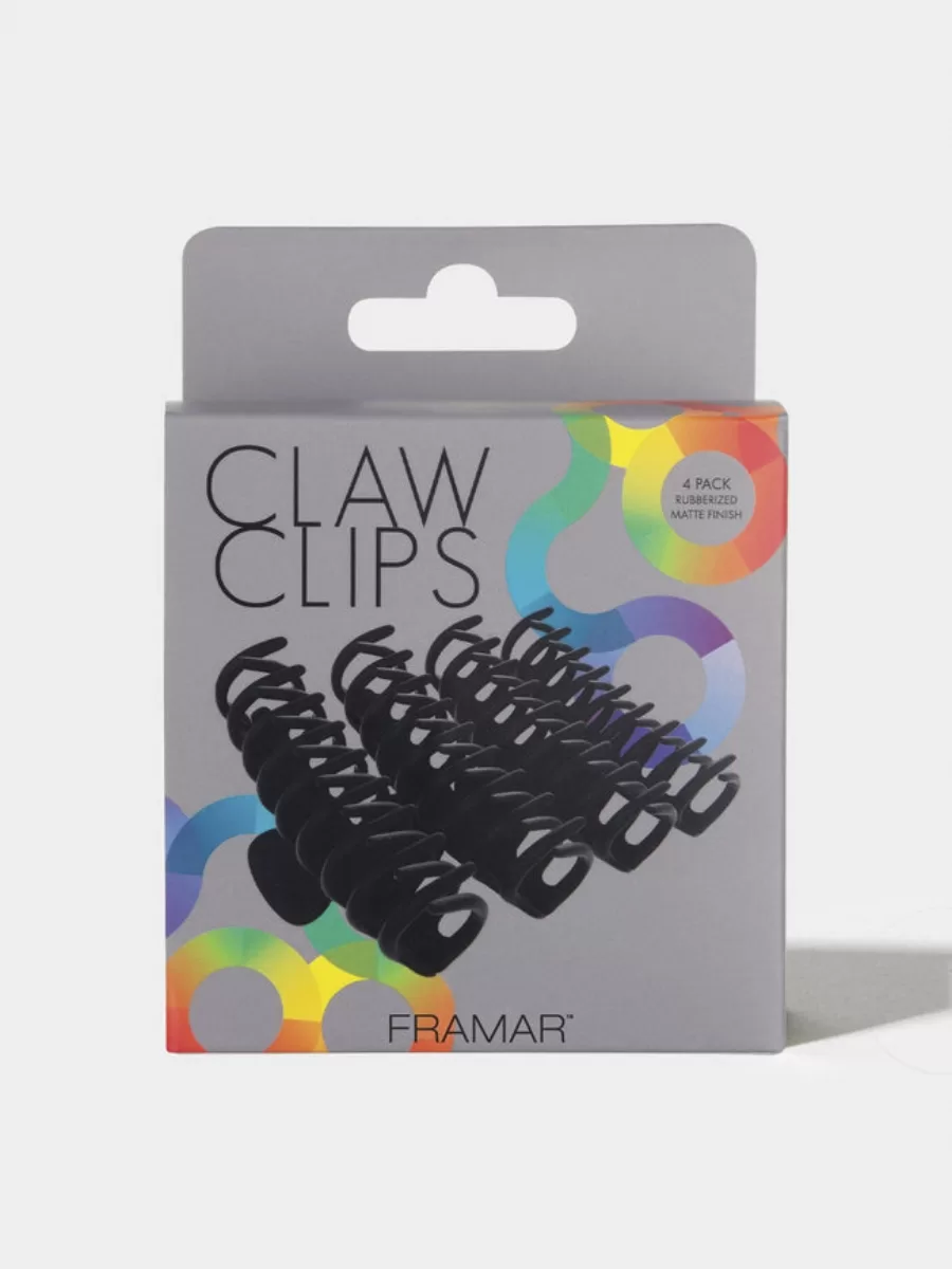 Заколки-крабы для волос Framar Claw Clips Black 4 шт