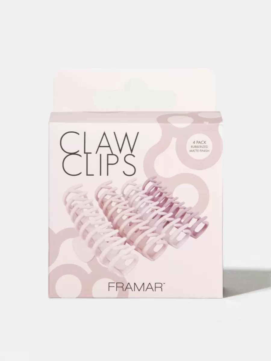 Заколки-крабы для волос Framar Claw Clips Blush 4 шт