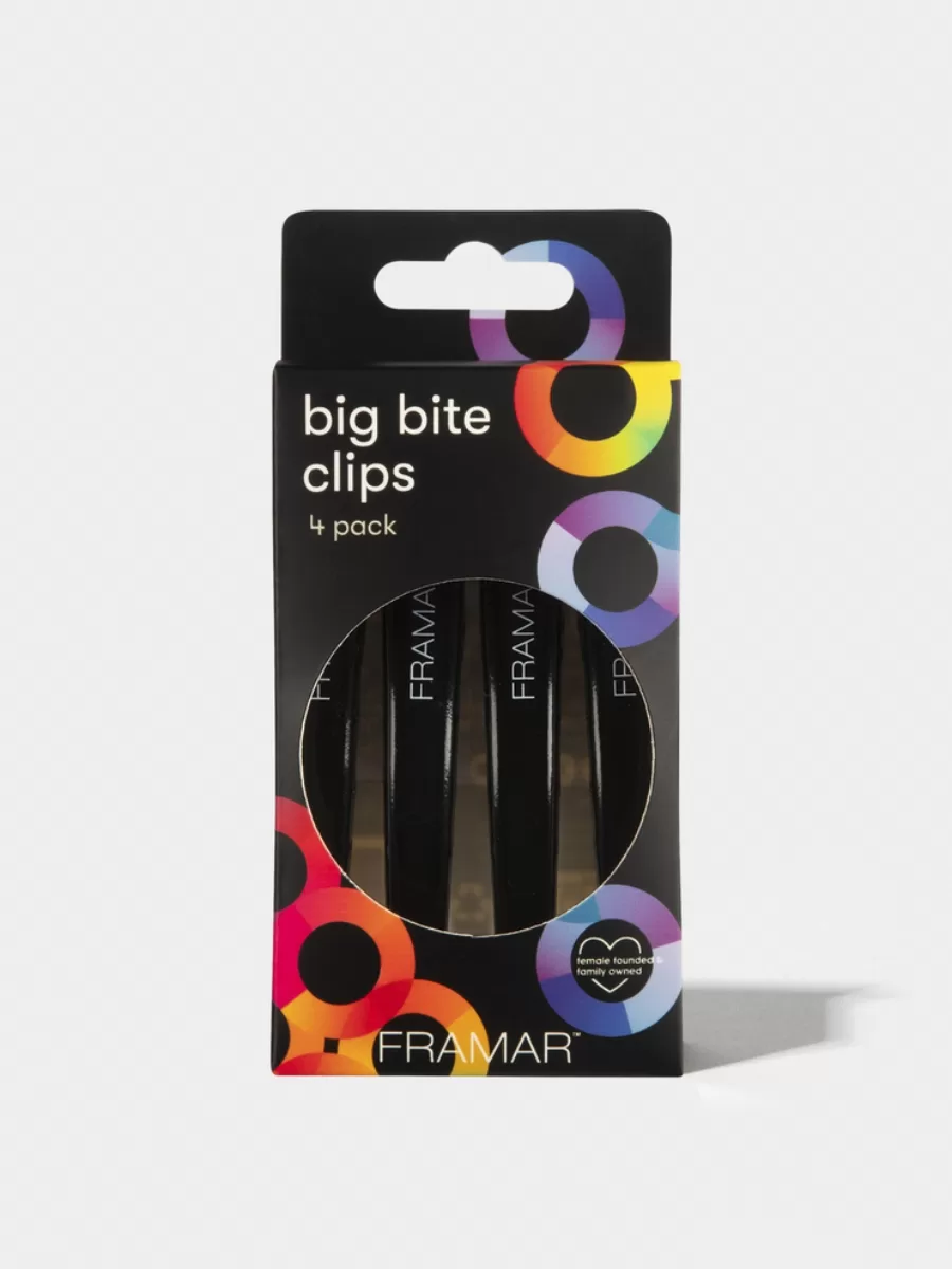 Зажимы для волос Framar Big Bite Clips Black 4 шт