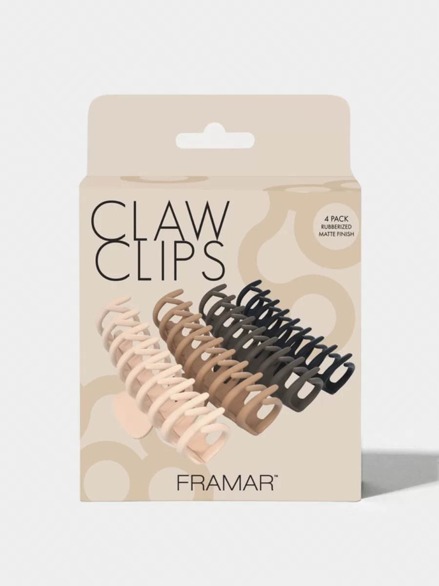 Заколки-крабы для волос Framar Claw Clips Neutral 4 шт