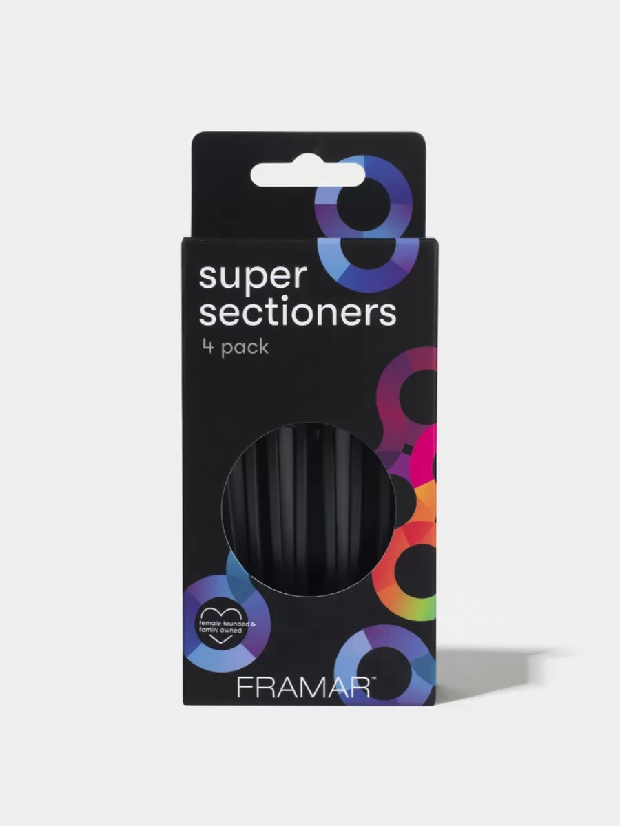 Зажимы для волос Framar Super Sectioners Clips Black 4 шт