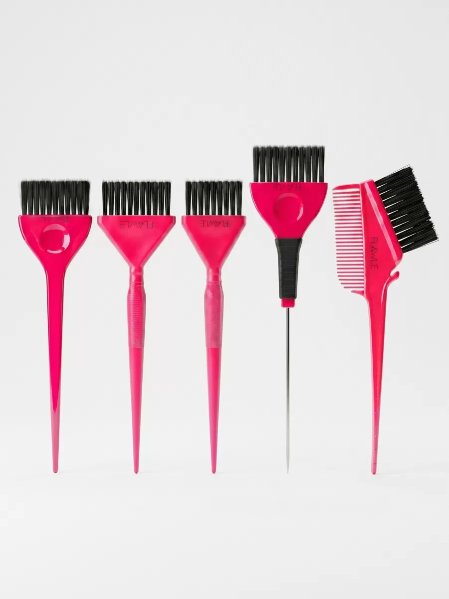 Набор кистей для окрашивания волос Flawle 5 Set FL152 PINK