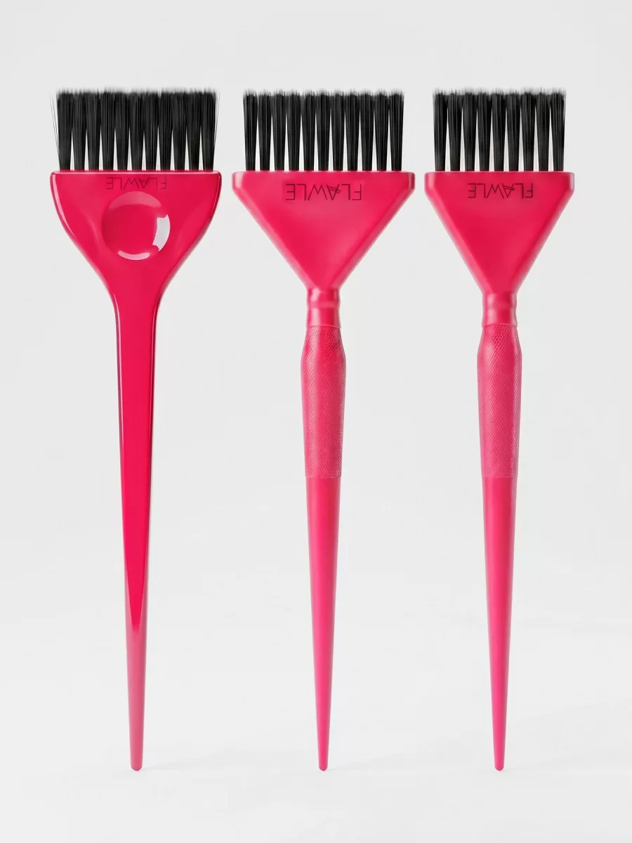 Набор кистей для окрашивания волос Flawle 3 Set FL151 PINK
