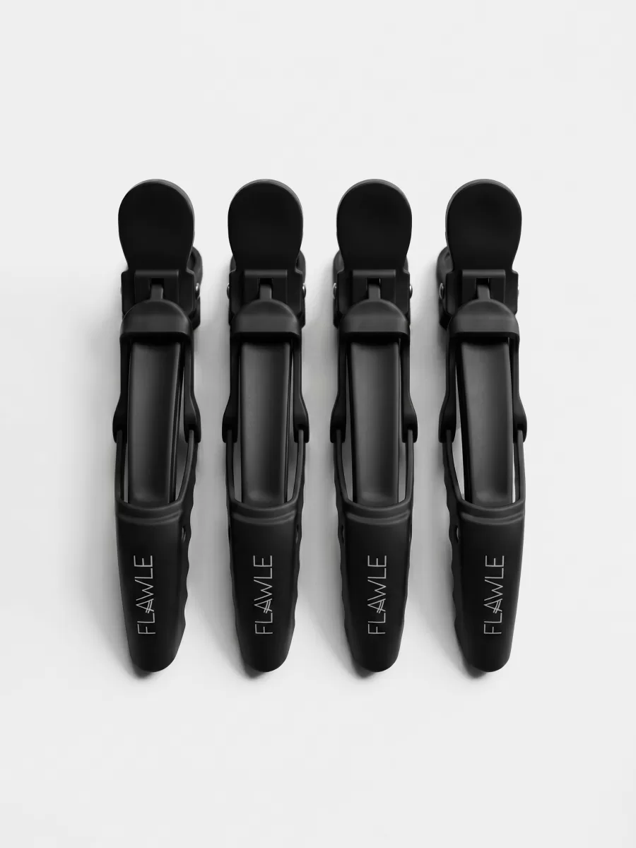 Зажимы для волос "Крокодил" Flawle Crocodile Hair Clips FL132 BLACK 4 шт