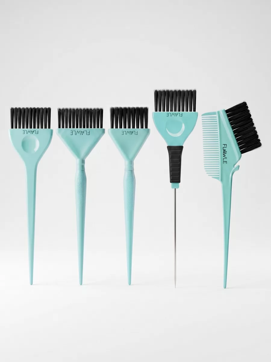 Набор кистей для окрашивания волос Flawle 5 Set FL152 BLUE