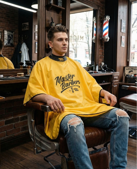 Парикмахерский пеньюар Nishman Master Barbers Cape Yellow