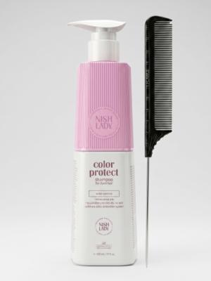 Шампунь Nishlady Color Protect 503 мл + расческа Flawle FL235 Black